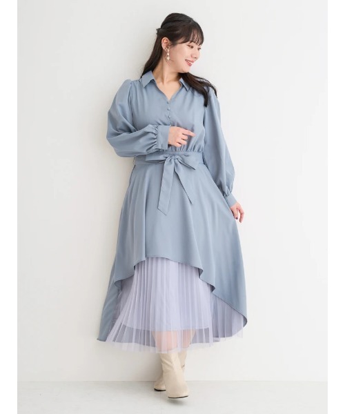 「Re-J&SUPURE」 長袖ワンピース - ホワイト レディース_画像2