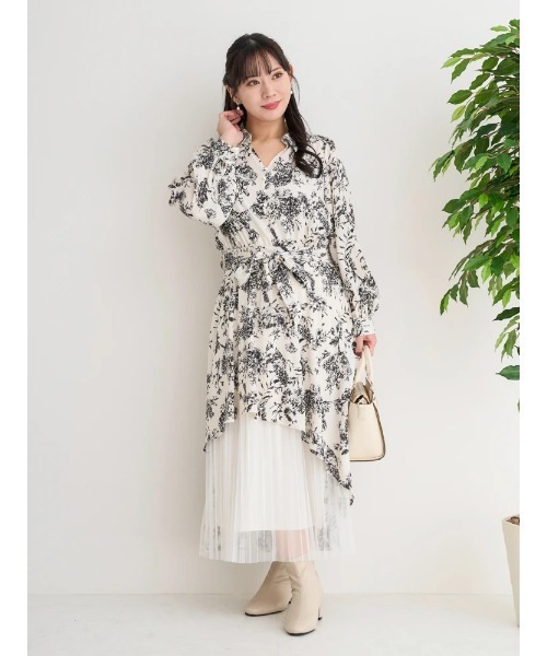 「Re-J&SUPURE」 長袖ワンピース - ホワイト レディース_画像6