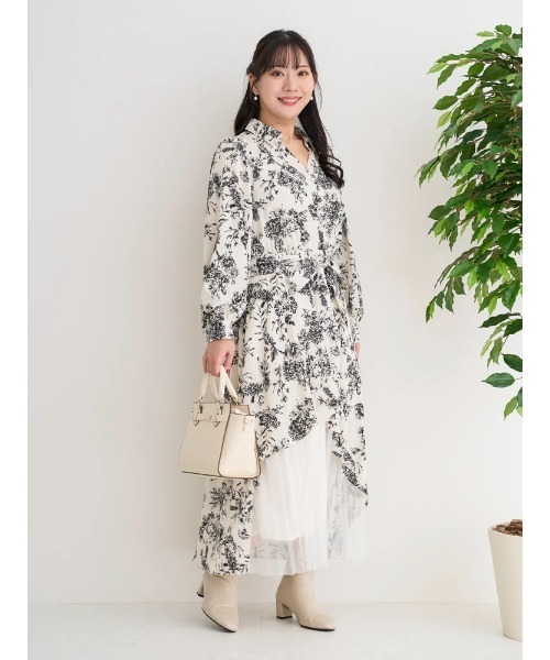 「Re-J&SUPURE」 長袖ワンピース - ホワイト レディース_画像7