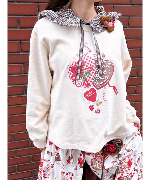 PINK HOUSE（ピンクハウス） tシャツ ギンガムチェックフリル襟使い