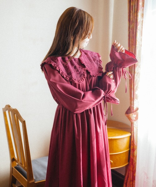 「kutir」 長袖ワンピース SMALL レッド レディース_画像9