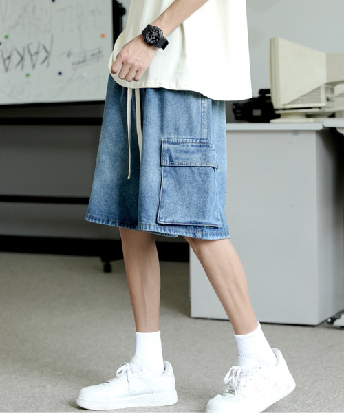 「neos」 ハーフパンツ LARGE サックスブルー メンズ_画像2