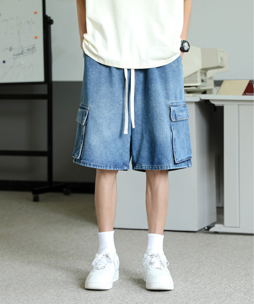 「neos」 ハーフパンツ LARGE サックスブルー メンズ_画像3
