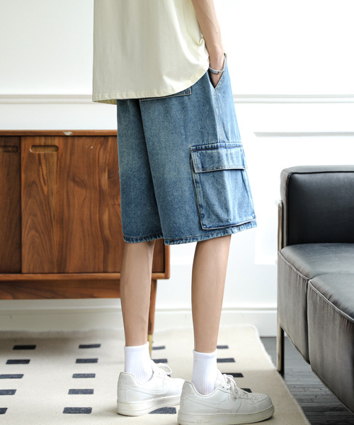 「neos」 ハーフパンツ LARGE サックスブルー メンズ_画像4