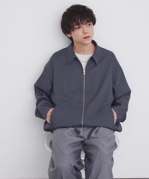 【超美品】ジップアップジャケット メンズ MONO-MART（モノマート） ブルゾン アウター オーバーサイズ