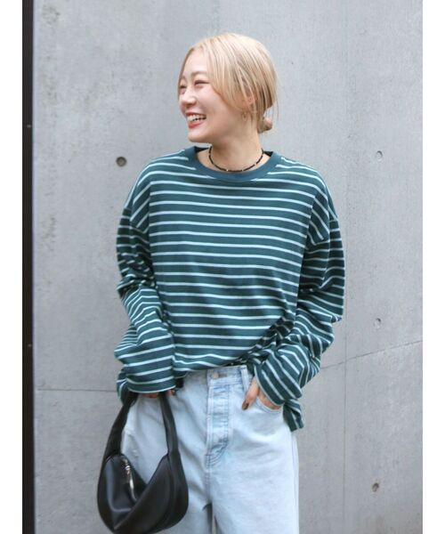 Ungrid（アングリッド） tシャツ マルチボーダーロングスリーブTee