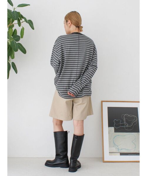 Ungrid（アングリッド） tシャツ マルチボーダーロングスリーブTee