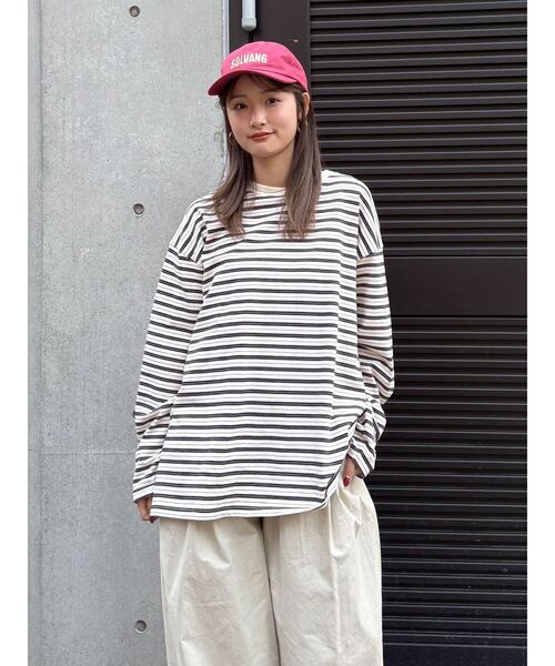 Ungrid（アングリッド） tシャツ マルチボーダーロングスリーブTee
