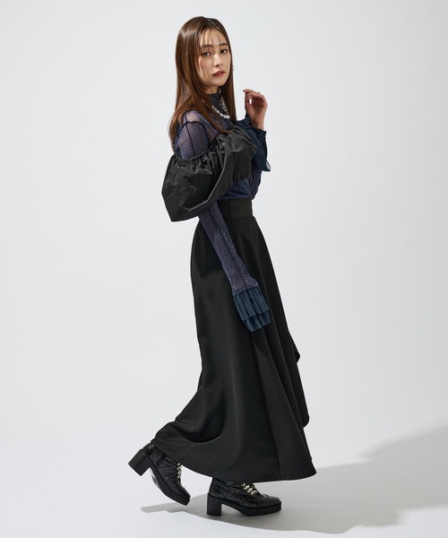 Ellno de Mavie（エルノデメヴィ） tシャツ ソデフリルラメシアー