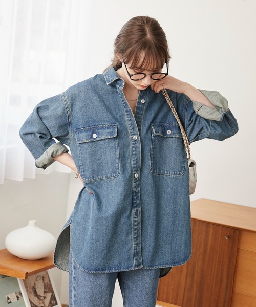 「ANGIE」 長袖シャツ FREE スミクロ レディース_画像5