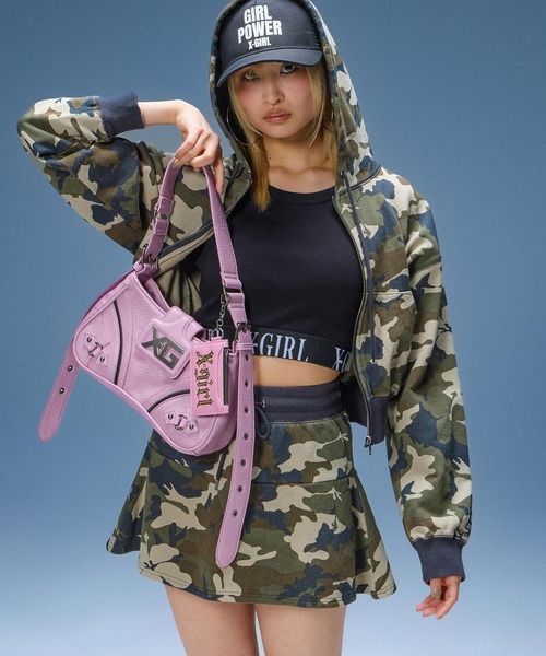 X-girl（エックスガール） スカート HIBISCUS CAMOUFLAGE SWEAT SKIRT
