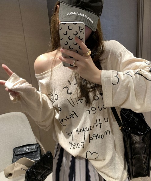 「Achic」 長袖ニット M アイボリー レディース_画像8
