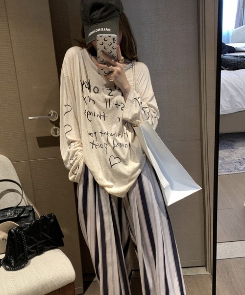 「Achic」 長袖ニット M アイボリー レディース_画像9