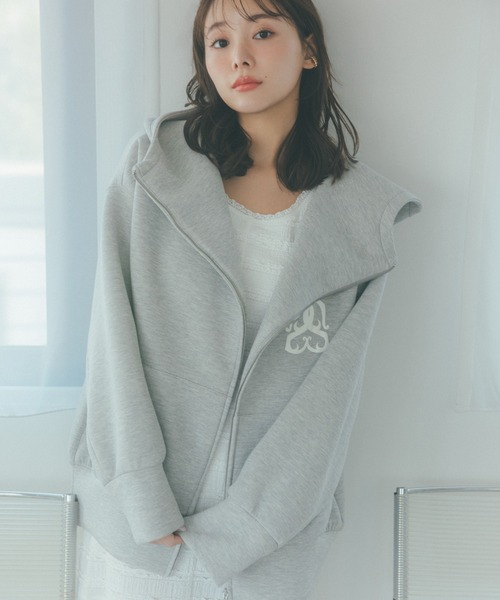 SNIDEL グレー パーカー ONE SIZE SNIDEL（スナイデル） ジップアップパーカー ONE SIZE グレー