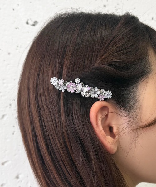 ANNA SUI（アナスイ） ヘアクリップ 蝶 小花モチーフ バレッタ