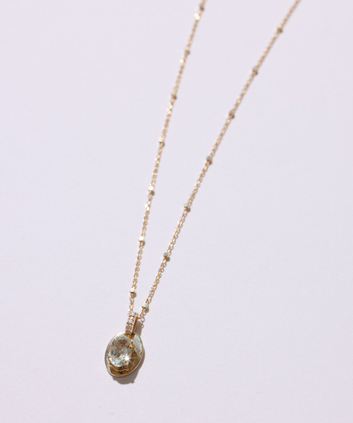 ネックレス メレダイヤバチカングリーンアメジスト55cmネックレス K10 レディースの画像