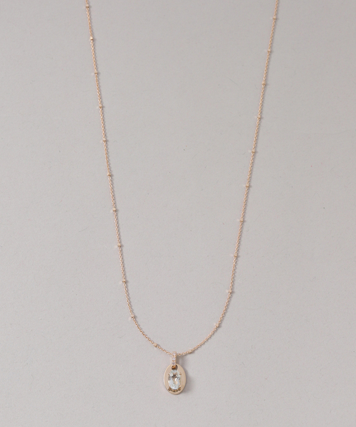 ネックレス メレダイヤバチカングリーンアメジスト55cmネックレス K10 レディースの画像