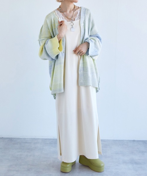 「w closet」 ニットカーディガン FREE ブルー系その他 レディース_画像2