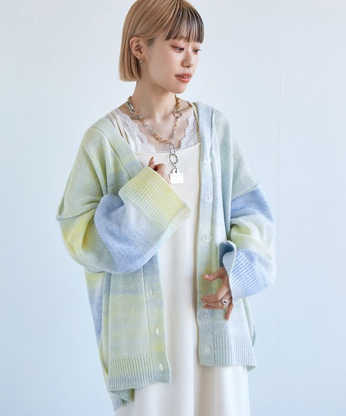 「w closet」 ニットカーディガン FREE ブルー系その他 レディース_画像4