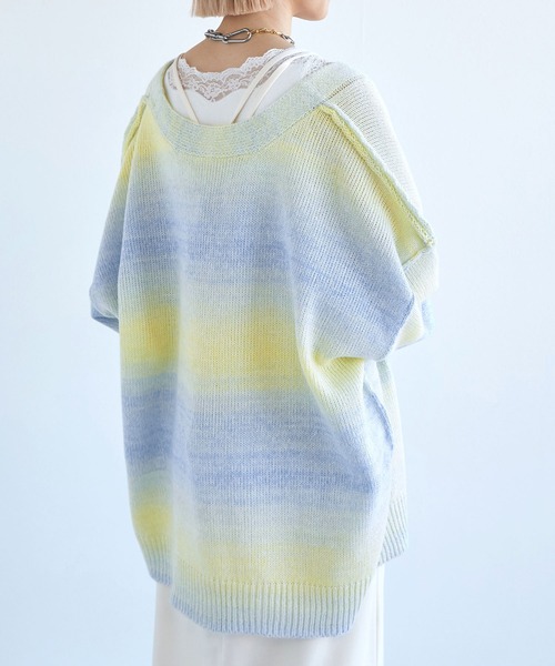 「w closet」 ニットカーディガン FREE ブルー系その他 レディース_画像6