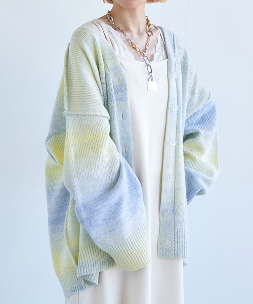 「w closet」 ニットカーディガン FREE ブルー系その他 レディース_画像8