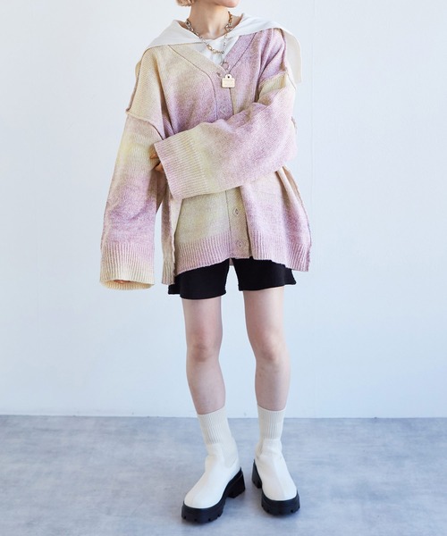 「w closet」 ニットカーディガン FREE ブルー系その他 レディース_画像9