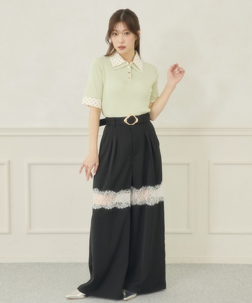 Ambre Neige（アンブルネージュ） ワイドパンツ スラックス パンツ