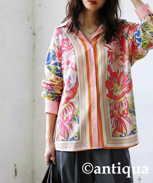「antiqua」 長袖シャツ ONESIZE ピンク レディース_画像6