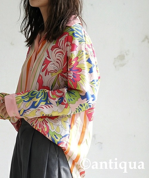 「antiqua」 長袖シャツ ONESIZE ピンク レディース_画像7