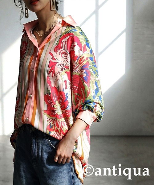 「antiqua」 長袖シャツ ONESIZE ピンク レディース_画像9