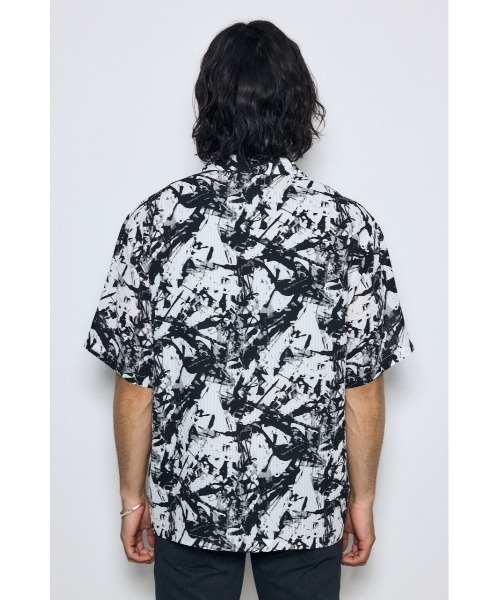 アロハシャツ 総柄 半袖 ブラック AZUL BY MOUSSY（アズールバイマウジー） アロハシャツ シャツ 半袖 総