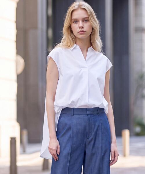 Theory 22ss スキッパーブラウス フレンチスリーブ DRESSTERIOR（ドレステリア） ブラウス シャツ フレンチスリーブ