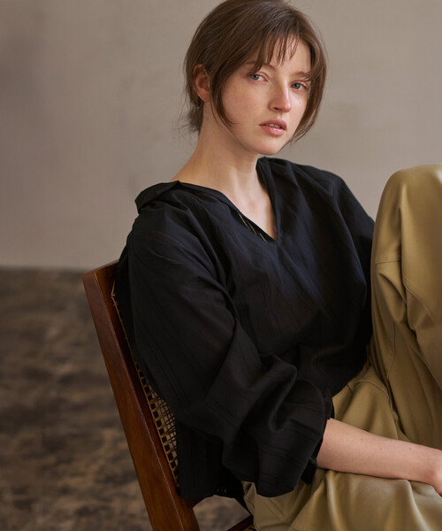 Bshop ブラウス シャツ INDIA INDUSTRY | コットン 長袖スキッパー
