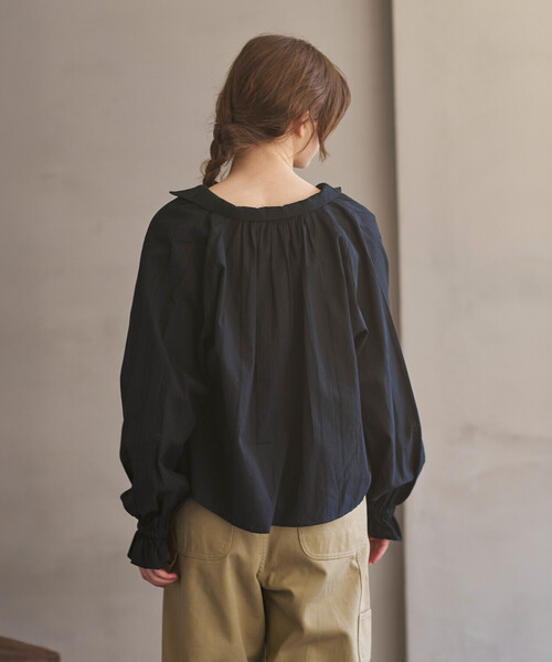 Bshop ブラウス シャツ INDIA INDUSTRY | コットン 長袖スキッパー