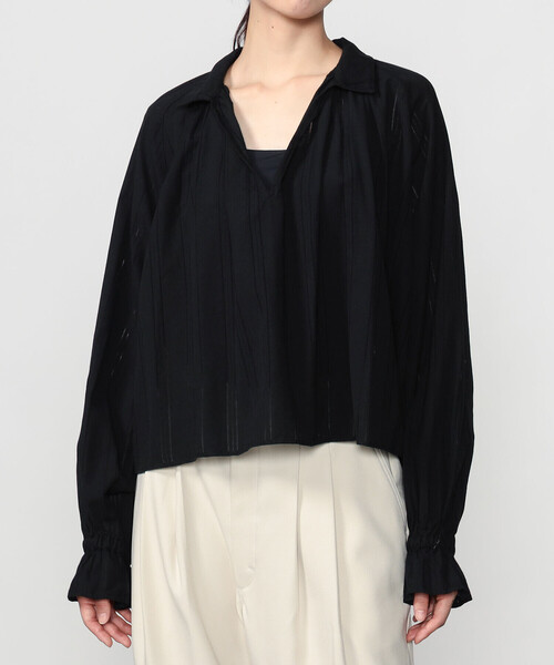Bshop ブラウス シャツ INDIA INDUSTRY | コットン 長袖スキッパー
