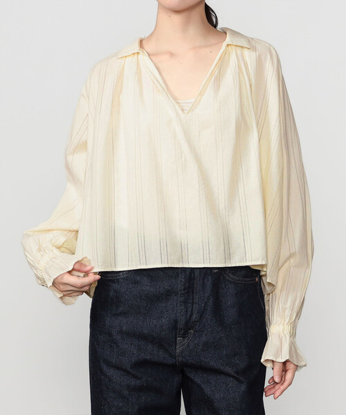 Bshop ブラウス シャツ INDIA INDUSTRY | コットン 長袖スキッパー
