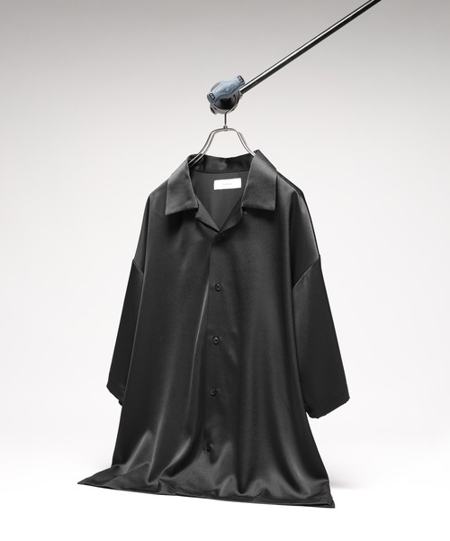 RAGEBLUE（レイジブルー） シャツ 半袖 BACK CHAIN SATIN OPEN COLLAR