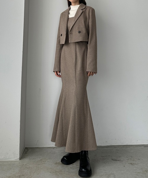 「Louere」 セットアップ X-LARGE ダークブラウン レディース_画像3