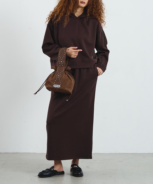 ROSE BUD（ローズバッド） ワンピース MIXED FABRIC HOODIE AND SKIRT 