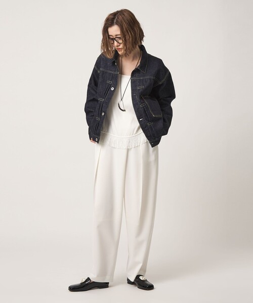 conte ワイドパンツ パンツ 「conte」アシンメトリー ラップワイド