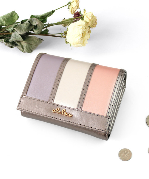 Clelia（クレリア） 二つ折り財布 財布 マルチカラー二つ折りミニ財布