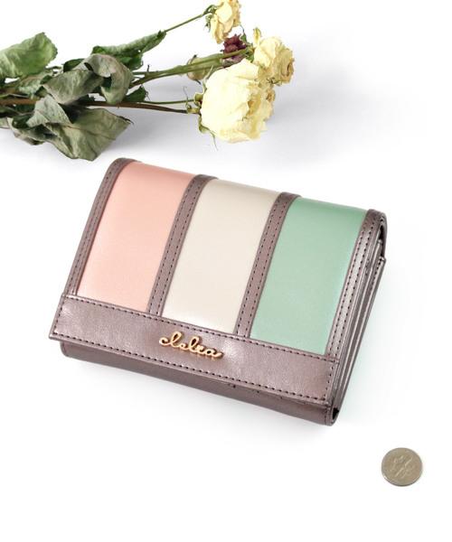 Clelia（クレリア） 二つ折り財布 財布 マルチカラー二つ折りミニ財布