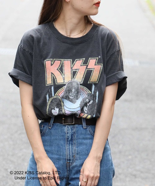Right-on（ライトオン） tシャツ ヴィンテージ加工バンドT メンズ