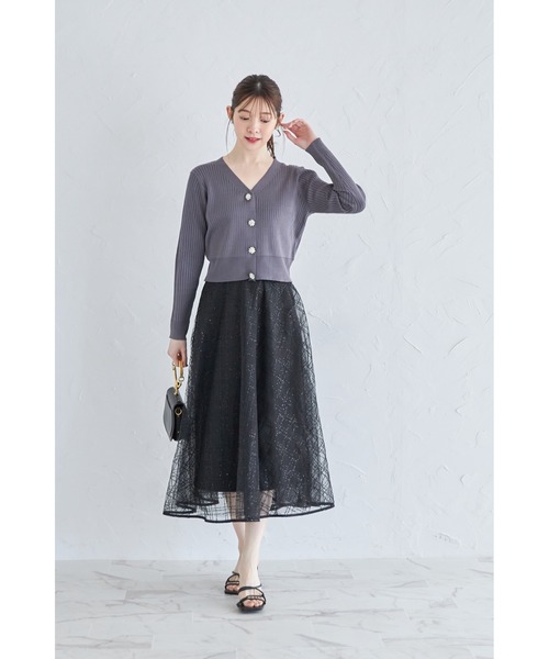 tocco closet（トッコ クローゼット） カーディガン フラワービジュー