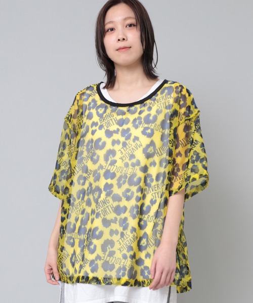 tシャツ B2771 レオパード＆ロゴシアーＴ レディース
