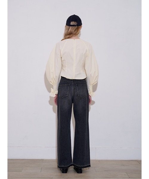 CHAROL ブラウス シャツ タックフリルスリーブブラウス レディース  