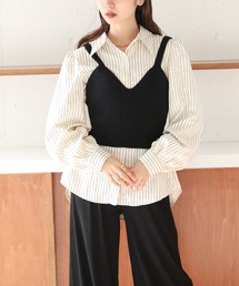 【4点セット】ビスチェとTシャツ 3WA Yニット ビスチェ セット Tee