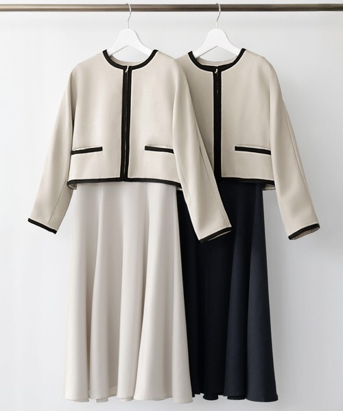 Flolia（フロリア） セットアップ バイカラーラインノーカラー