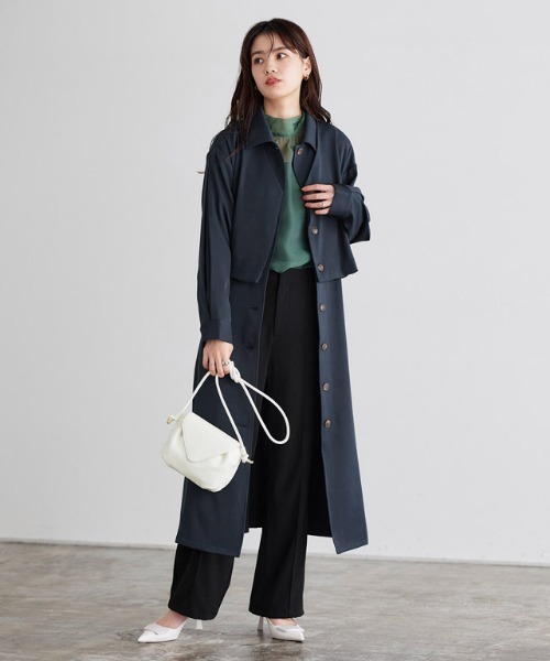 CELFORD 3way トレンチコート ワンピース 【S】 ボレロ 濃紺 Pierrot（ピエロ） トレンチコート コート 3wayトレンチコート