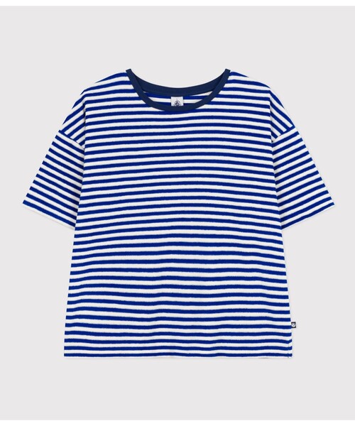 tシャツ パイルボーダーボクシーＴシャツ レディース